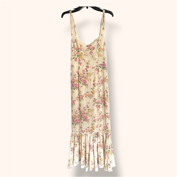 NWT Reformation Irisa Sweetheart Floral Lace Detail Midi Dress Size 8 Posy - Picture 7 of 15